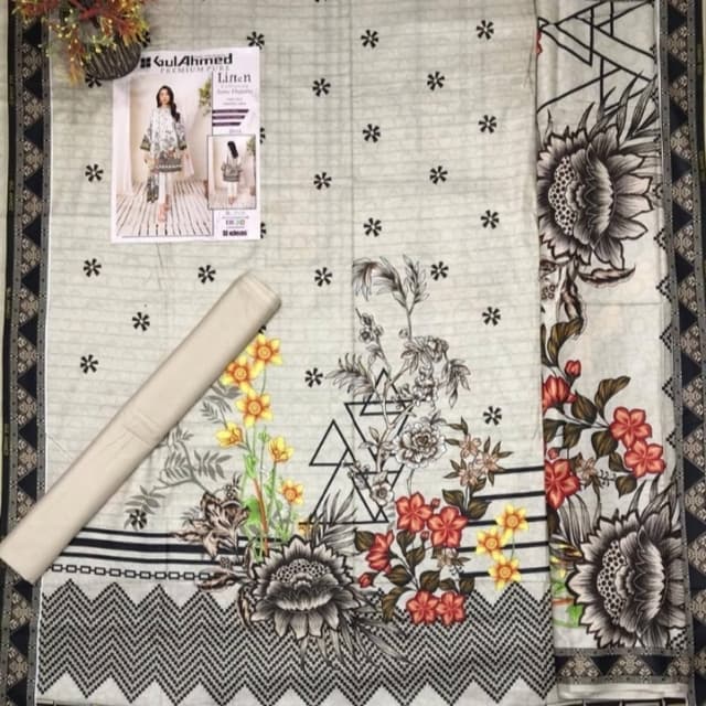 3 Pc Gul Ahmed Printed Unstitched Suit
