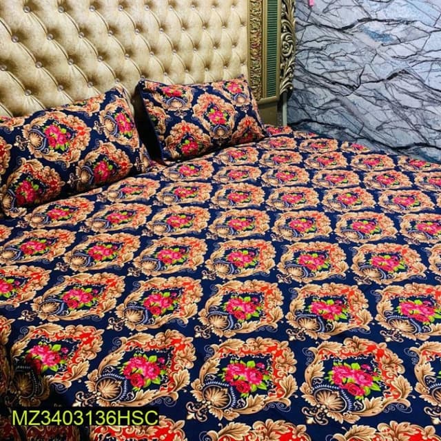 3 Pcs Crystal Cotton Double Bedsheet MZ3403137HSC