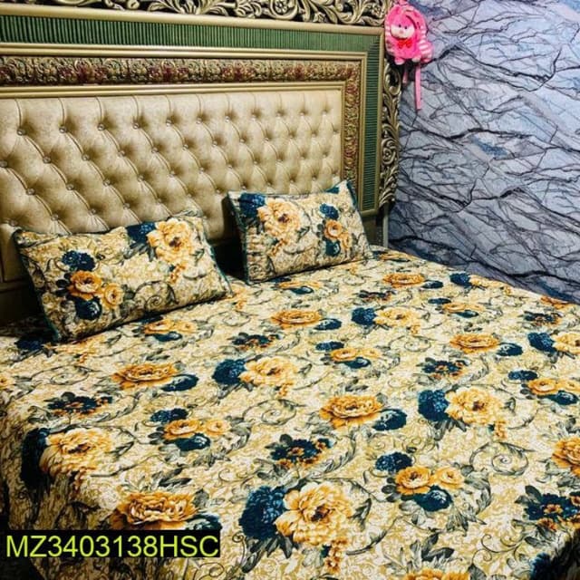 3 Pcs Crystal Cotton Double Bedsheet MZ3403143HSC